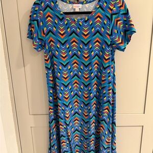 LuLaRoe Carly (Blue and Orange High Low Dress)